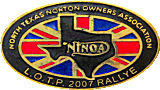 Norton North Texas motorcycle rally badge from Jean-Francois Helias