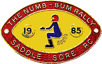Numb Bum motorcycle rally badge from Jean-Francois Helias