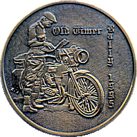 Old Timer motorcycle rally badge from Dave Cooper