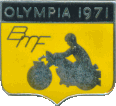 BMF Olympia motorcycle show badge from Ben Crossley
