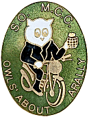 Owls About Arally motorcycle rally badge from Jean-Francois Helias