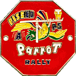 Parrot motorcycle rally badge from Ted Trett
