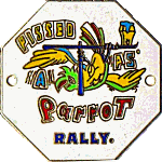 Parrot motorcycle rally badge from Ted Trett