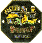 Parrot motorcycle rally badge from Alan Kitson