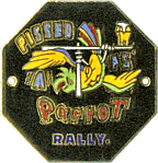 Parrot motorcycle rally badge from Alan Kitson