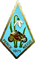 Perce-Neige motorcycle rally badge from Jean-Francois Helias