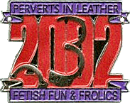 Perverts In Leather motorcycle rally badge from Alan Kitson