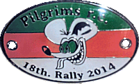 Pilgrims RC motorcycle rally badge from Dave Power