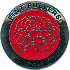 Piss-Up motorcycle rally badge from Ted Trett