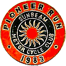 Pioneer motorcycle run badge from Jean-Francois Helias