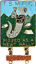 Pissed As A Newt motorcycle rally badge from Jean-Francois Helias