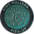 Piss-Up motorcycle rally badge from Russ Shand