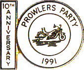 Prowlers Party motorcycle rally badge from Russ Shand