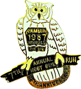 Ramblin Wheels Hoot Owl Run motorcycle run badge from Jean-Francois Helias