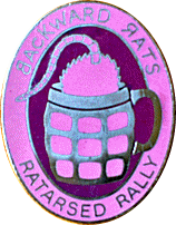 Ratarsed motorcycle rally badge