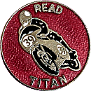 Read Titan motorcycle race badge from Jean-Francois Helias