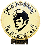 Rebelle motorcycle rally badge from Jean-Francois Helias
