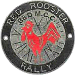 Red Rooster motorcycle rally badge from Ted Trett
