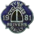 Reivers motorcycle rally badge from Ted Trett
