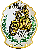 Ressaix AMC motorcycle rally badge from Jean-Francois Helias