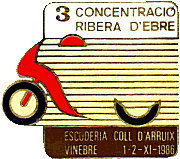 Ribera d Ebre motorcycle rally badge from Jean-Francois Helias