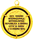 Rimini motorcycle rally badge from Jean-Francois Helias