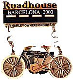 Roadhouse Barcelona motorcycle rally badge from Jean-Francois Helias