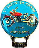 Saint Gineys en Coiron motorcycle rally badge from Jean-Francois Helias