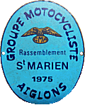 Saint Marien motorcycle rally badge from Jean-Francois Helias