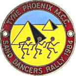 Sand Dancers motorcycle rally badge from Russ Shand