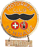 Schnauz motorcycle rally badge from Jean-Francois Helias