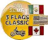 SCMA 3 Flags motorcycle run badge from Jean-Francois Helias