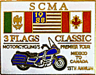 SCMA 3 Flags motorcycle run badge from Jean-Francois Helias