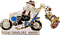 SCMA Travelers Award motorcycle run badge from Jean-Francois Helias