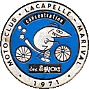 Shadoks motorcycle rally badge from Jean-Francois Helias