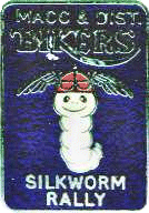 Silkworm motorcycle rally badge from Graham Mills