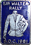 Sir Walter motorcycle rally badge from Nigel Woodthorpe