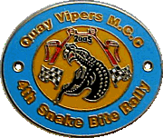 Snake Bite motorcycle rally badge