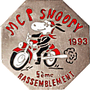 Snoopy motorcycle rally badge from Jean-Francois Helias