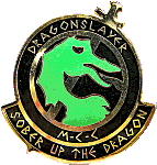 Sober Up The Dragon motorcycle rally badge from Jean-Francois Helias