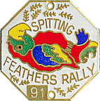 Spitting Feathers motorcycle rally badge from Mike Hull