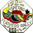 Spitting Feathers motorcycle rally badge from Ted Trett