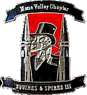 Squires And Spires motorcycle rally badge