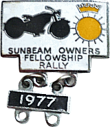 Fellowship Sunbeam Owners motorcycle rally badge from Jean-Francois Helias