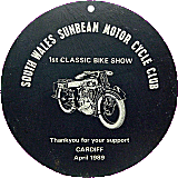 Sunbeam South Wales MCC motorcycle show badge from Jean-Francois Helias