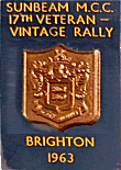 Sunbeam Veteran & Vintage motorcycle rally badge from Jean-Francois Helias