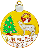 Sun Riders Toy Parade motorcycle run badge from Jean-Francois Helias