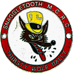 Thirsty Wolf motorcycle rally badge