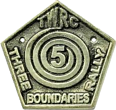 Three Boundaries motorcycle rally badge from Ted Trett