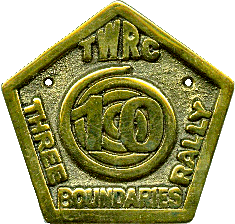 Three Boundaries motorcycle rally badge from Ted Trett